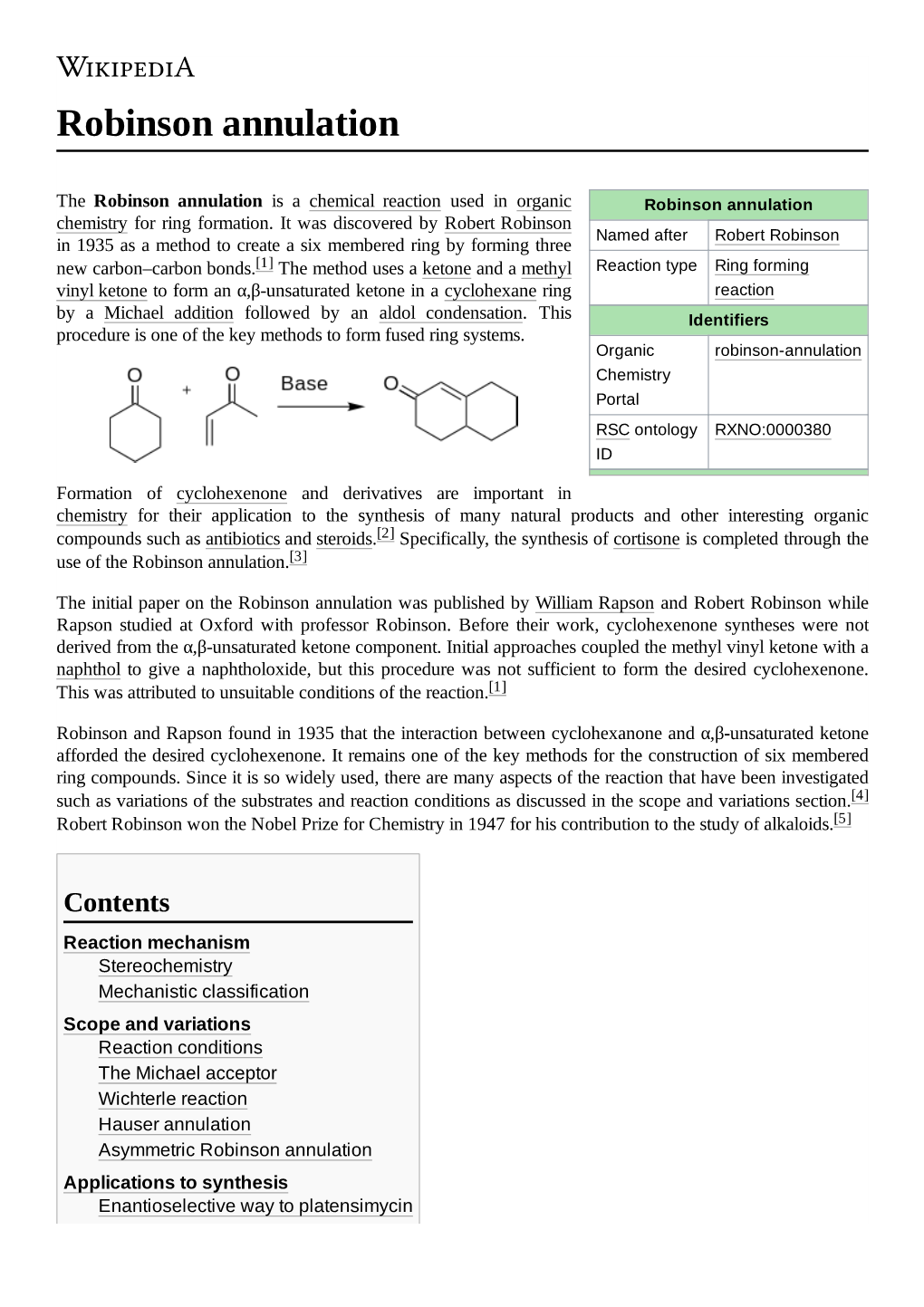 Robinson Annulation