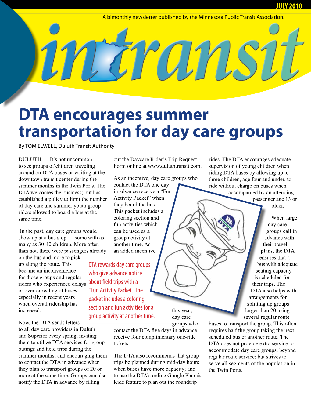 DTA Encourages Summer Transportation for Day Care Groups by Tom Elwell, Duluth Transit Authority