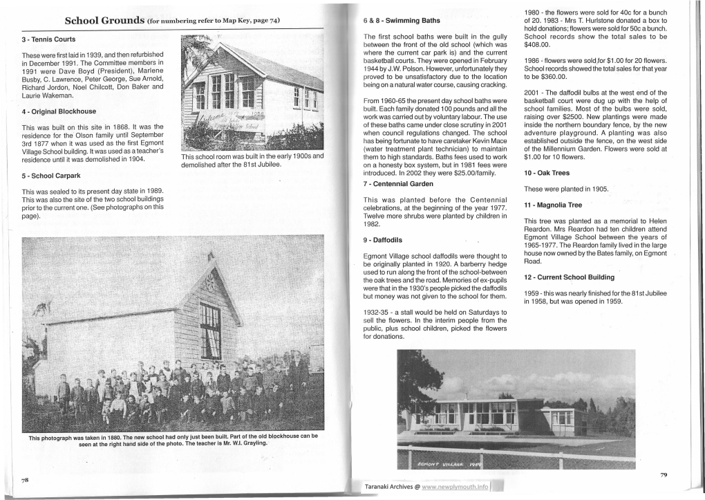 School Grounds (For Numbering Refer to Map Key, Page 74) 6 & 8 - Swimming Baths of 20