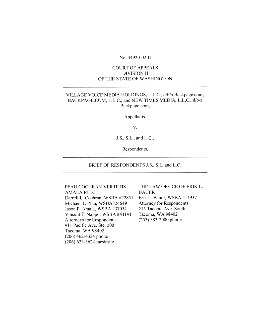 Amicus Brief Respondents Backpage