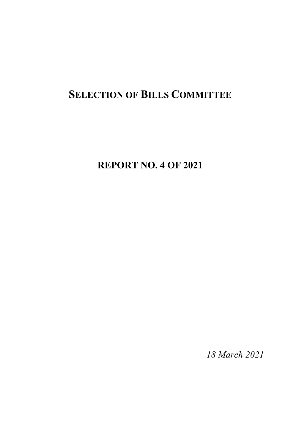 Selection of Bills Committee