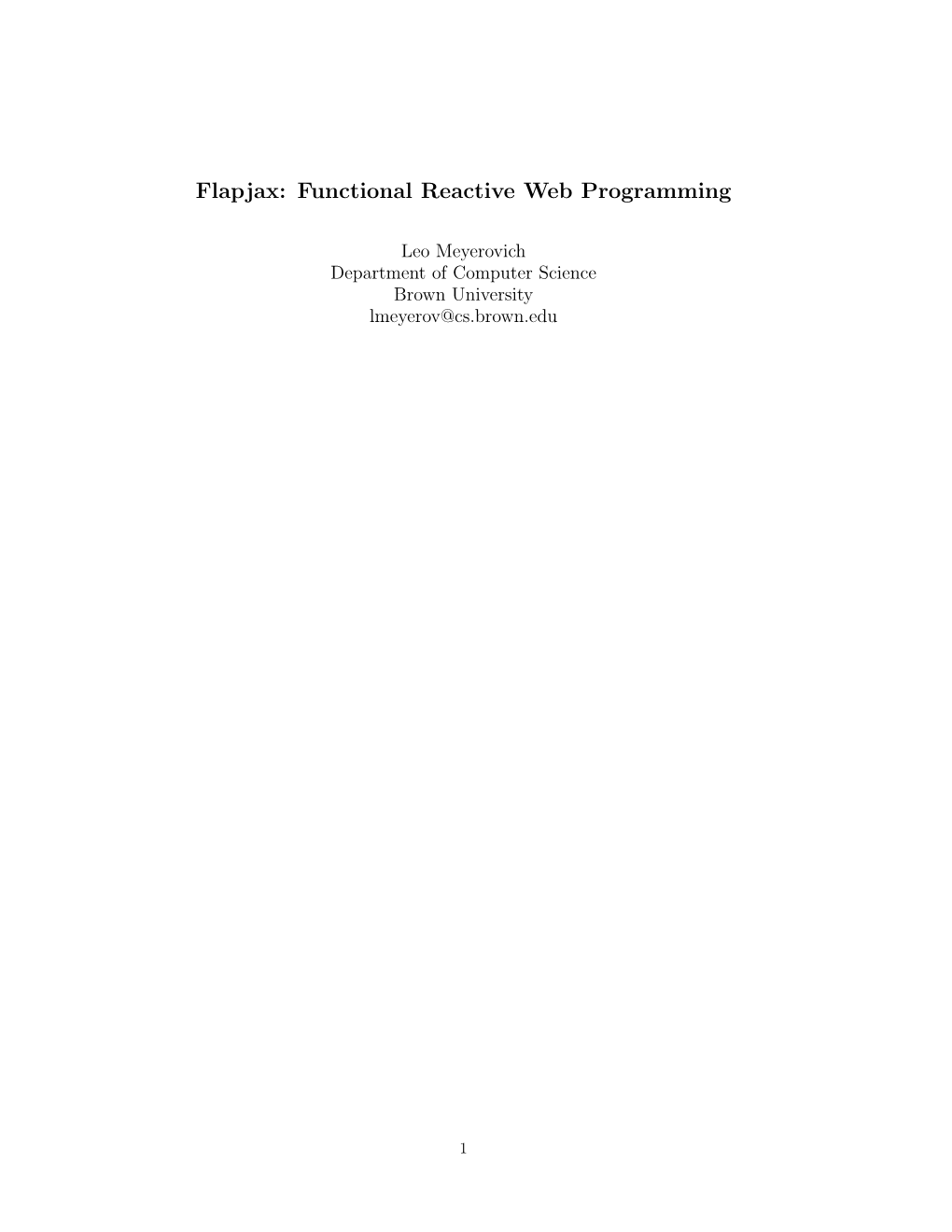 Flapjax: Functional Reactive Web Programming