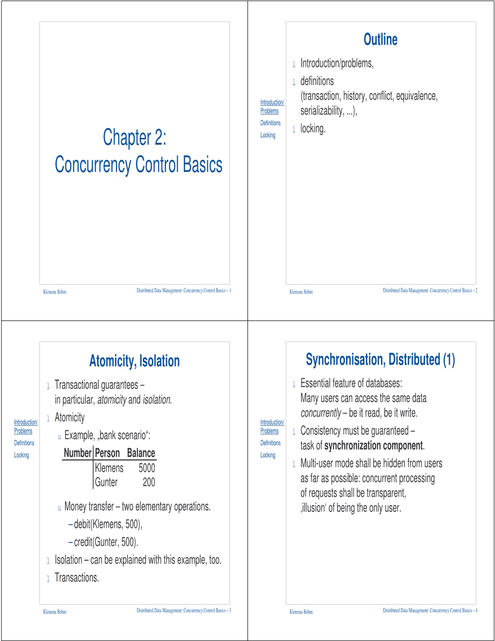 Concurrency Control Basics