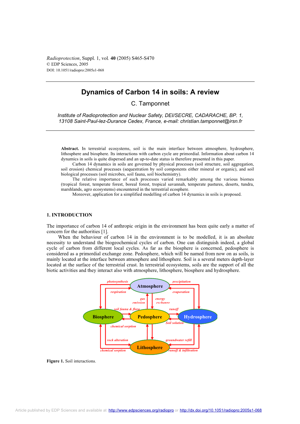 Dynamics of Carbon 14 in Soils: a Review C