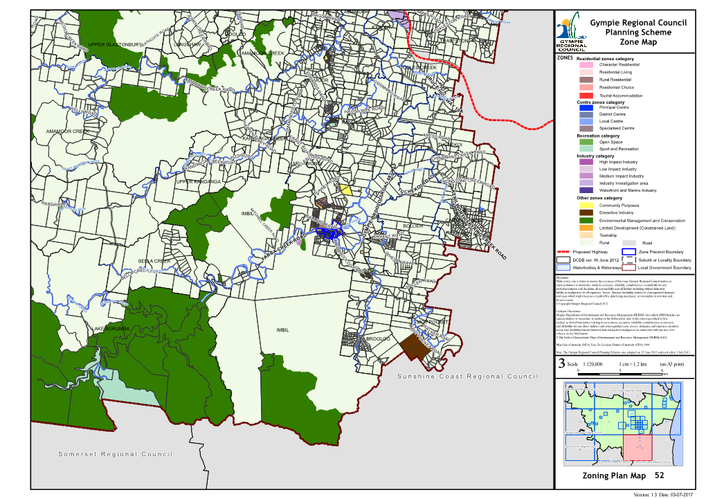 Gympie Regional Council Planning Scheme Zone Map Zoning Plan