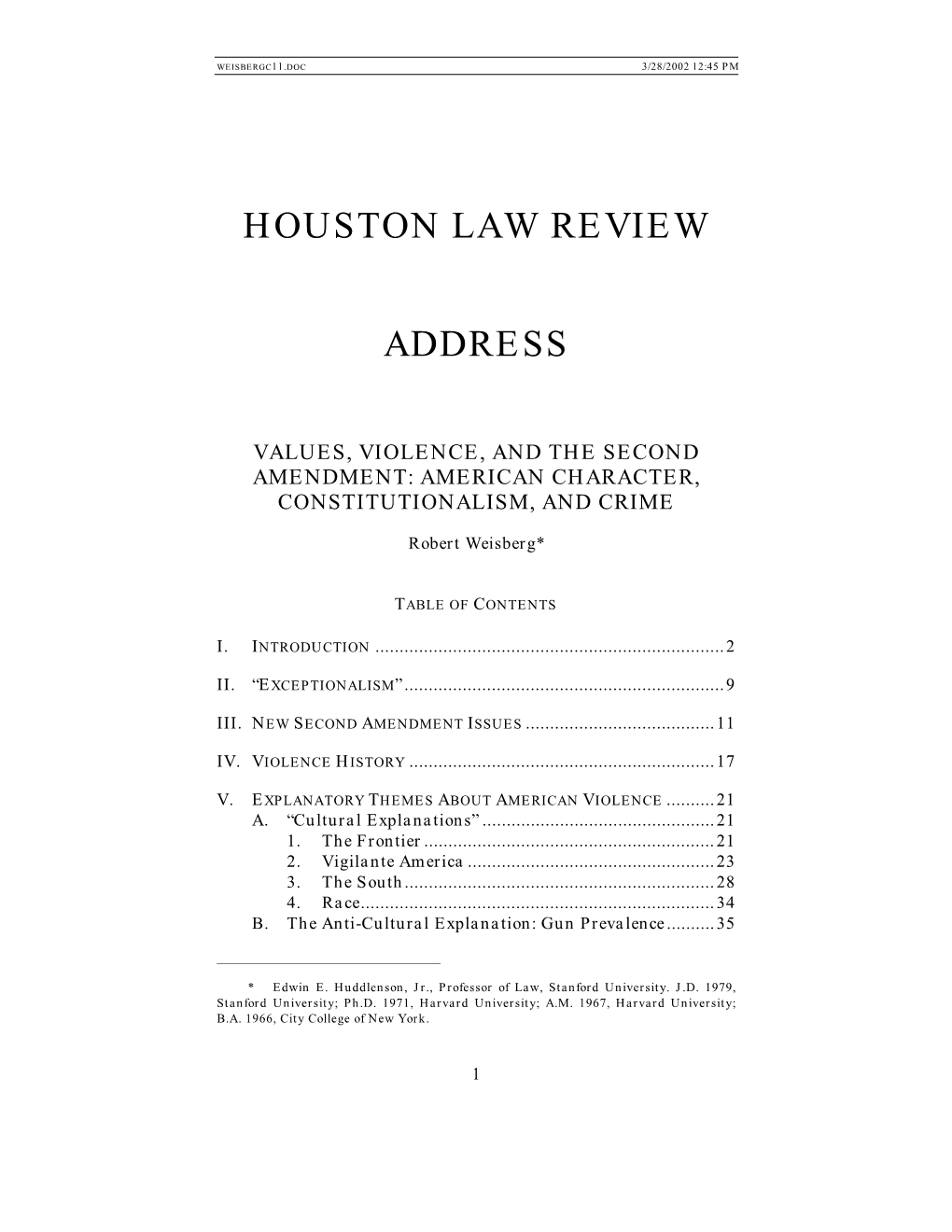 Houston Law Review Address