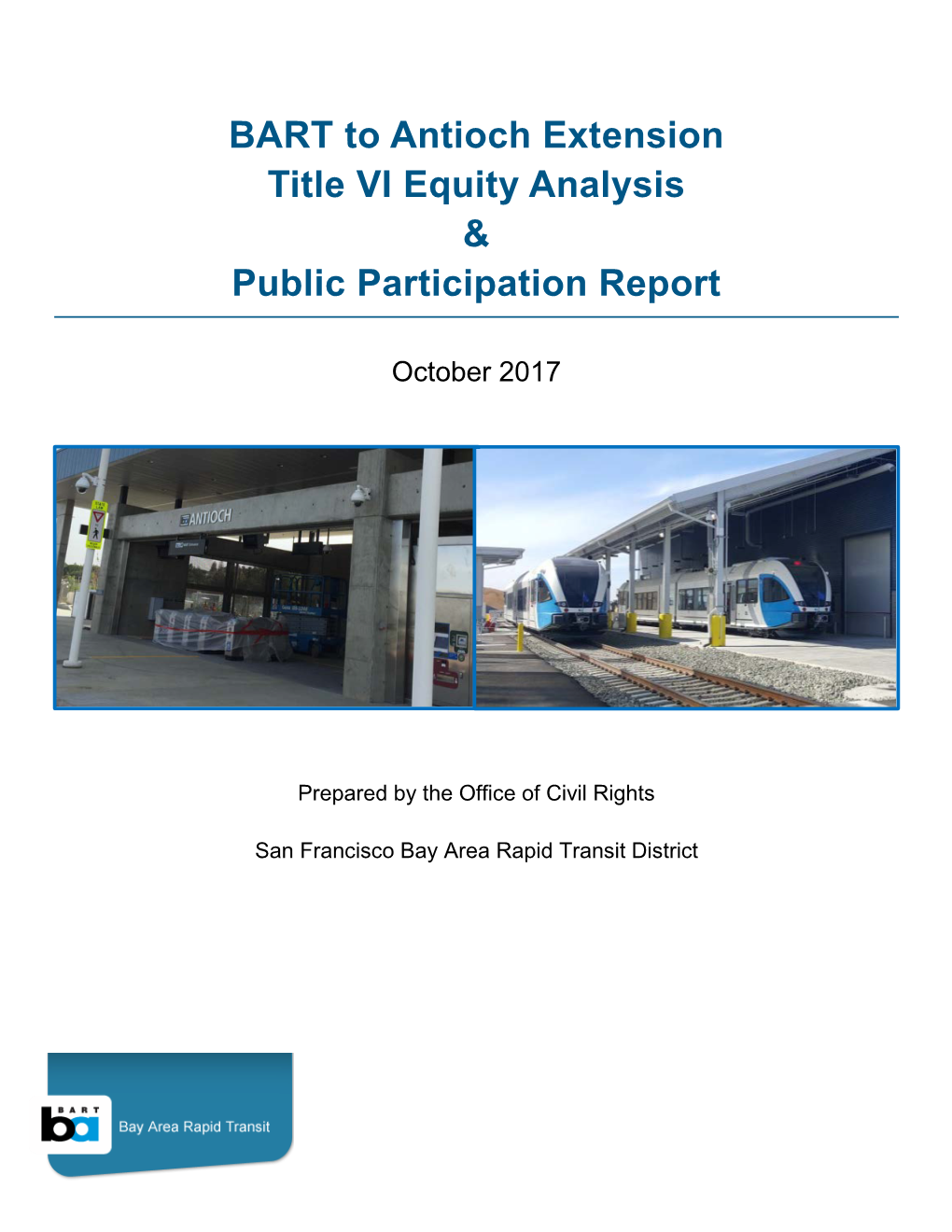 BART to Antioch Extension Title VI Equity Analysis & Public