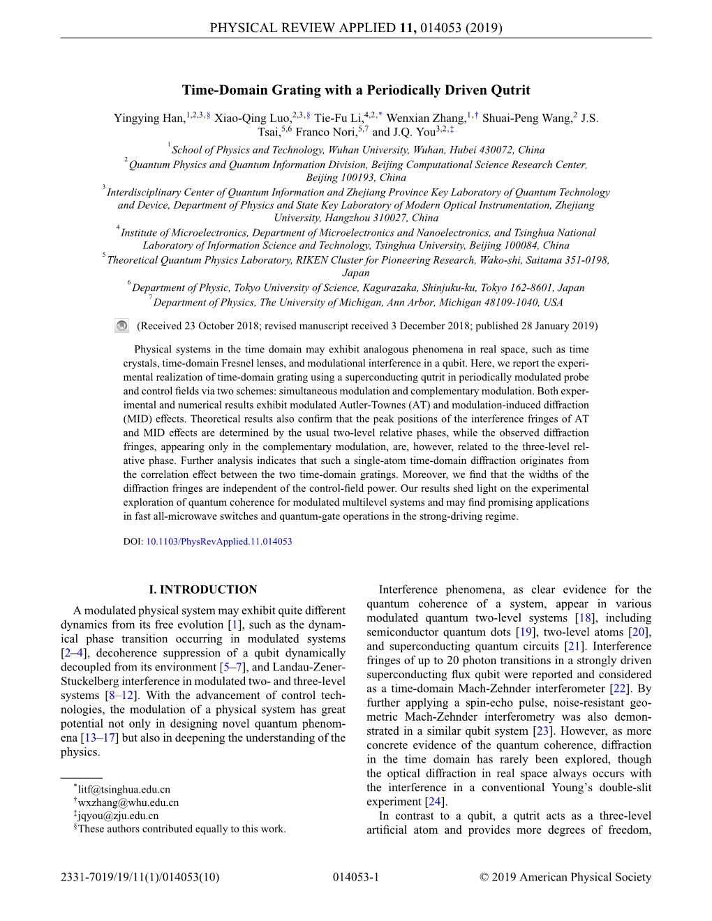 Time-Domain Grating with a Periodically Driven Qutrit