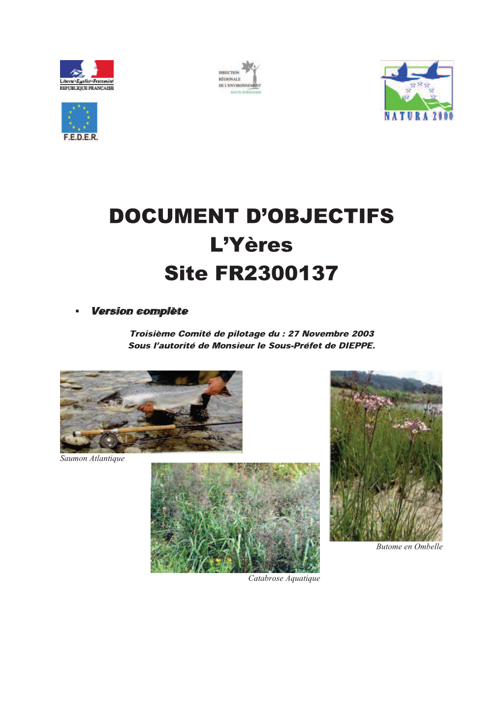 DOCUMENT D'objectifs L'yères Site FR2300137