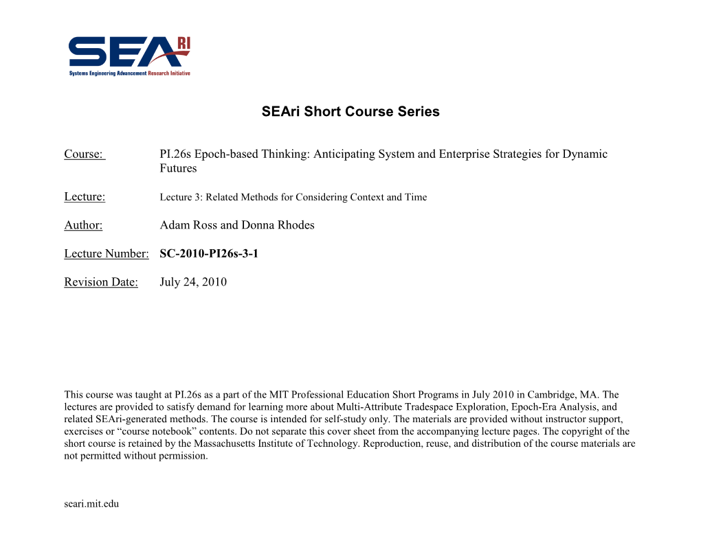 Seari Short Course Series