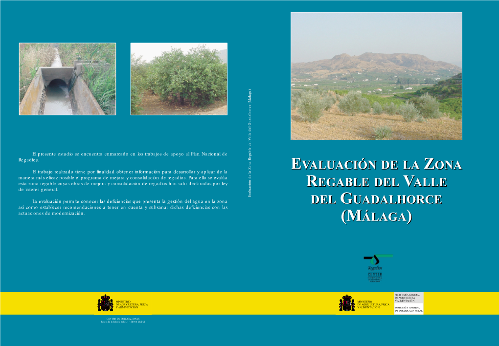 Evaluación De La Zona Regable Del Valle Del Guadalhorce (Málaga) Evaluación De La Zona Regable Del Valle Del Guadalhorce