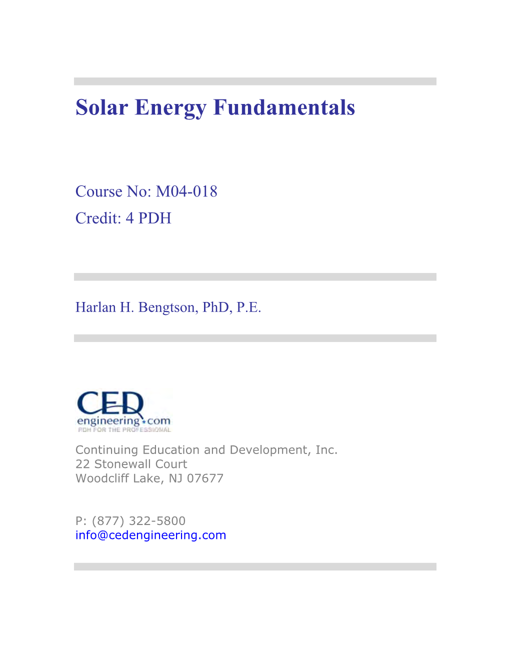 Solar Engineering Basics