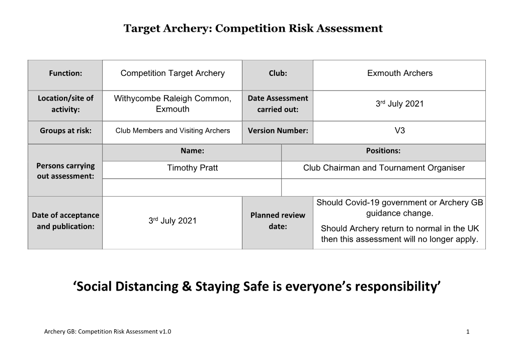 Risk Assessment