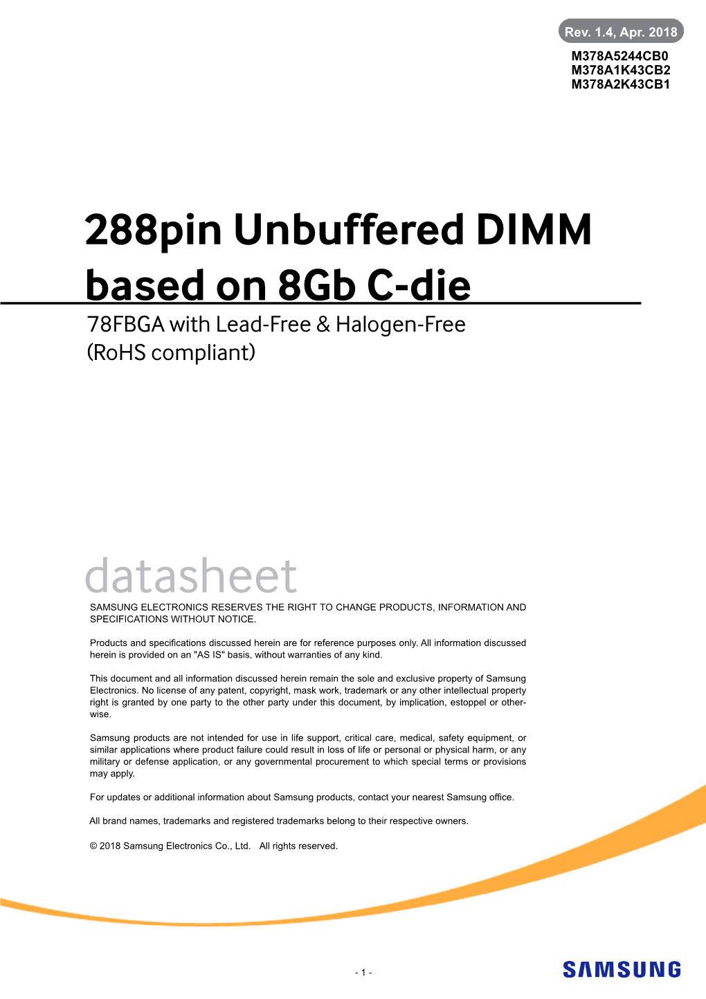 Datasheet DDR4 SDRAM Revision History