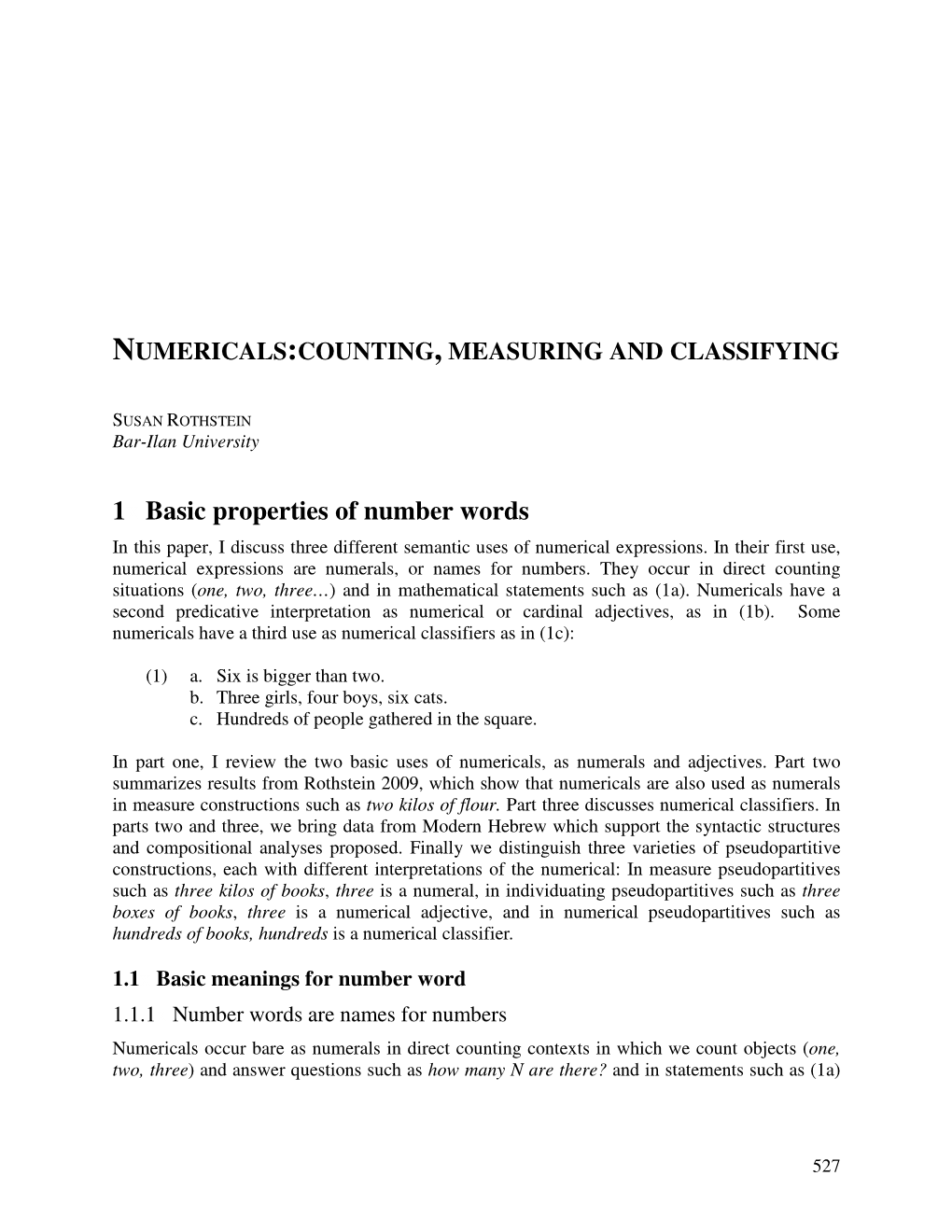 1X Basic Properties of Number Words