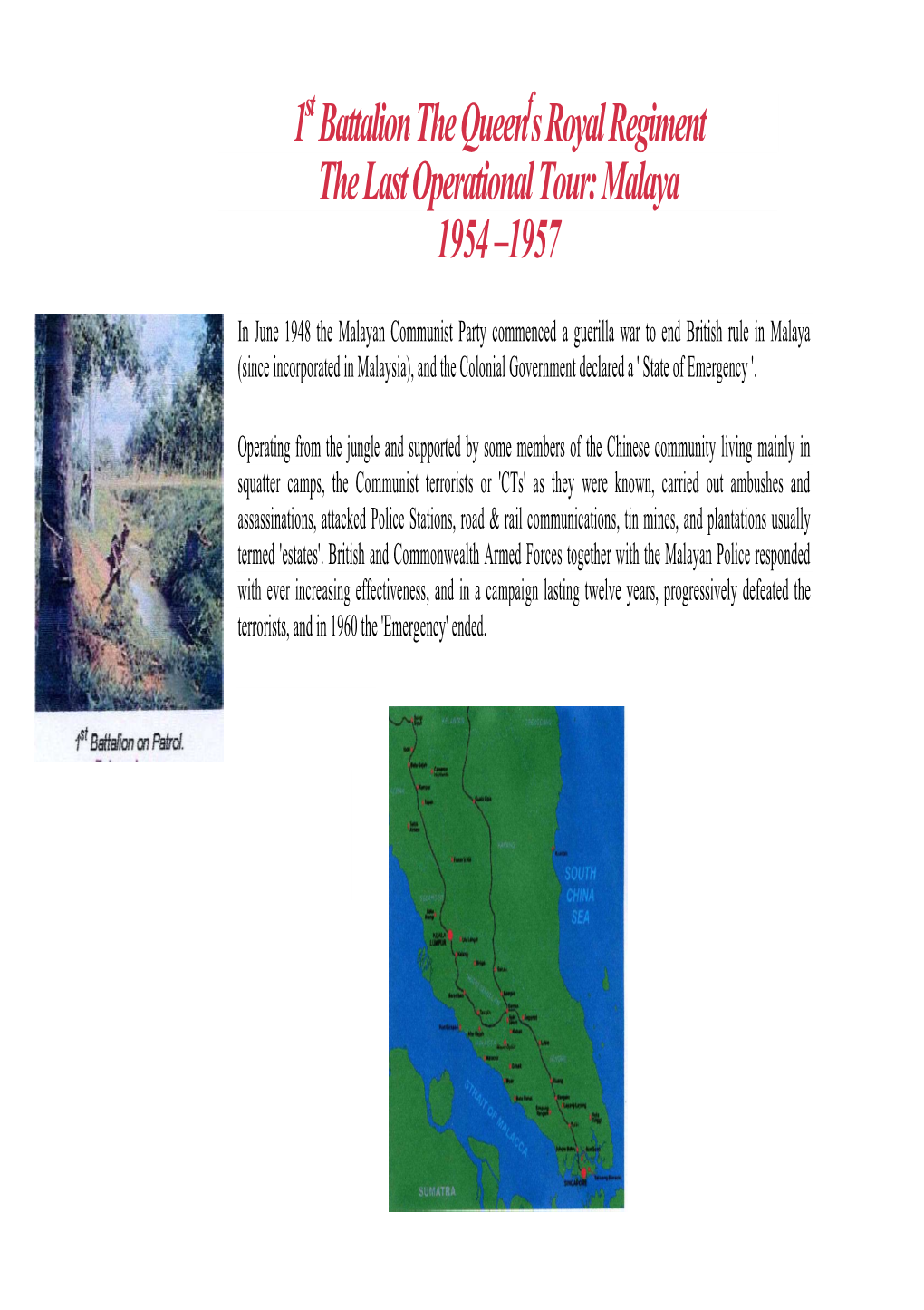 Tour of Malaya 1954 to 1957