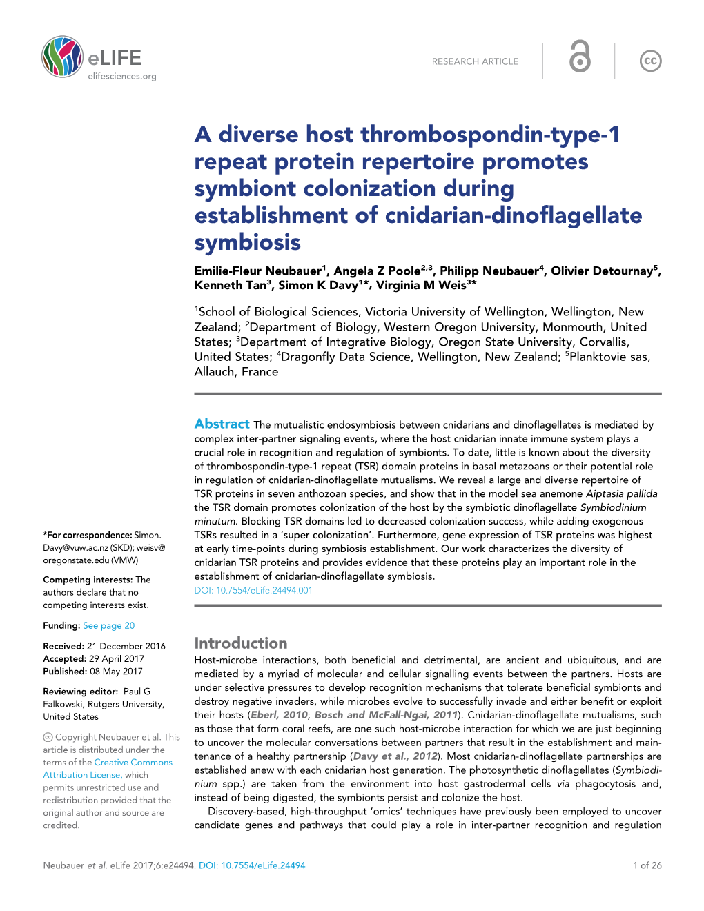 A Diverse Host Thrombospondin-Type-1