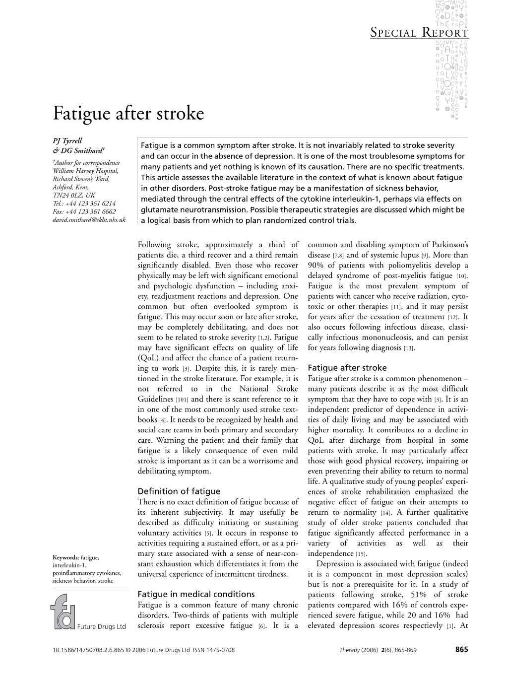 Fatigue After Stroke