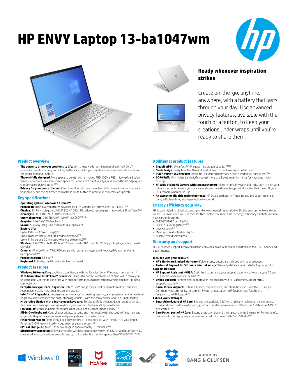 HP ENVY Laptop 13-Ba1047wm