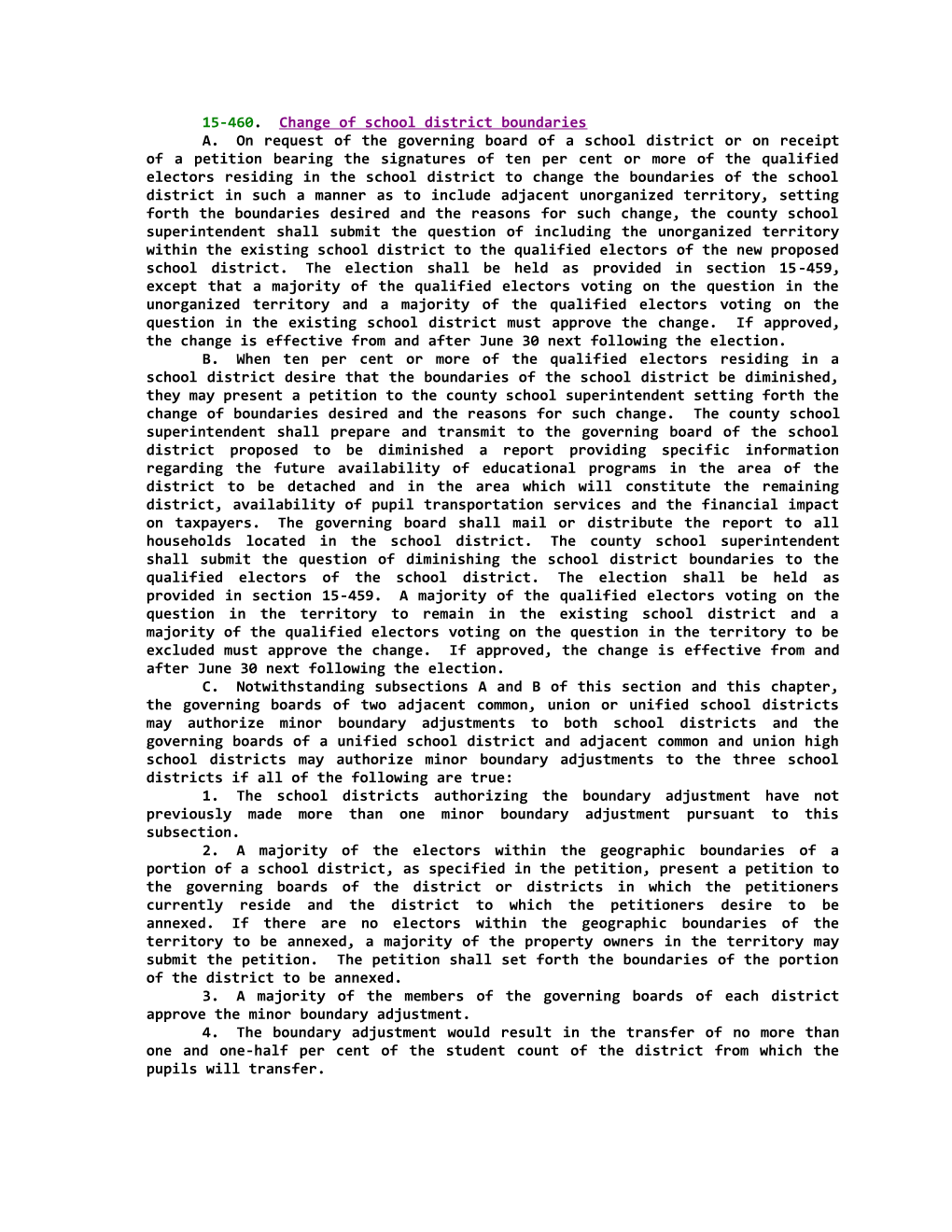15-460; Change of School District Boundaries