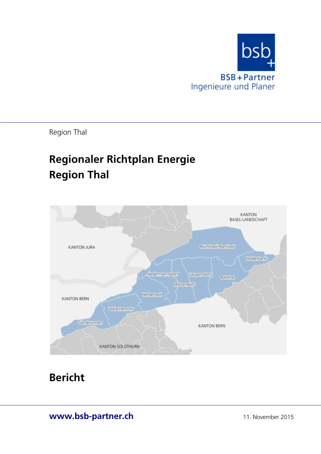 Regionaler Richtplan Energie Region Thal Bericht 2