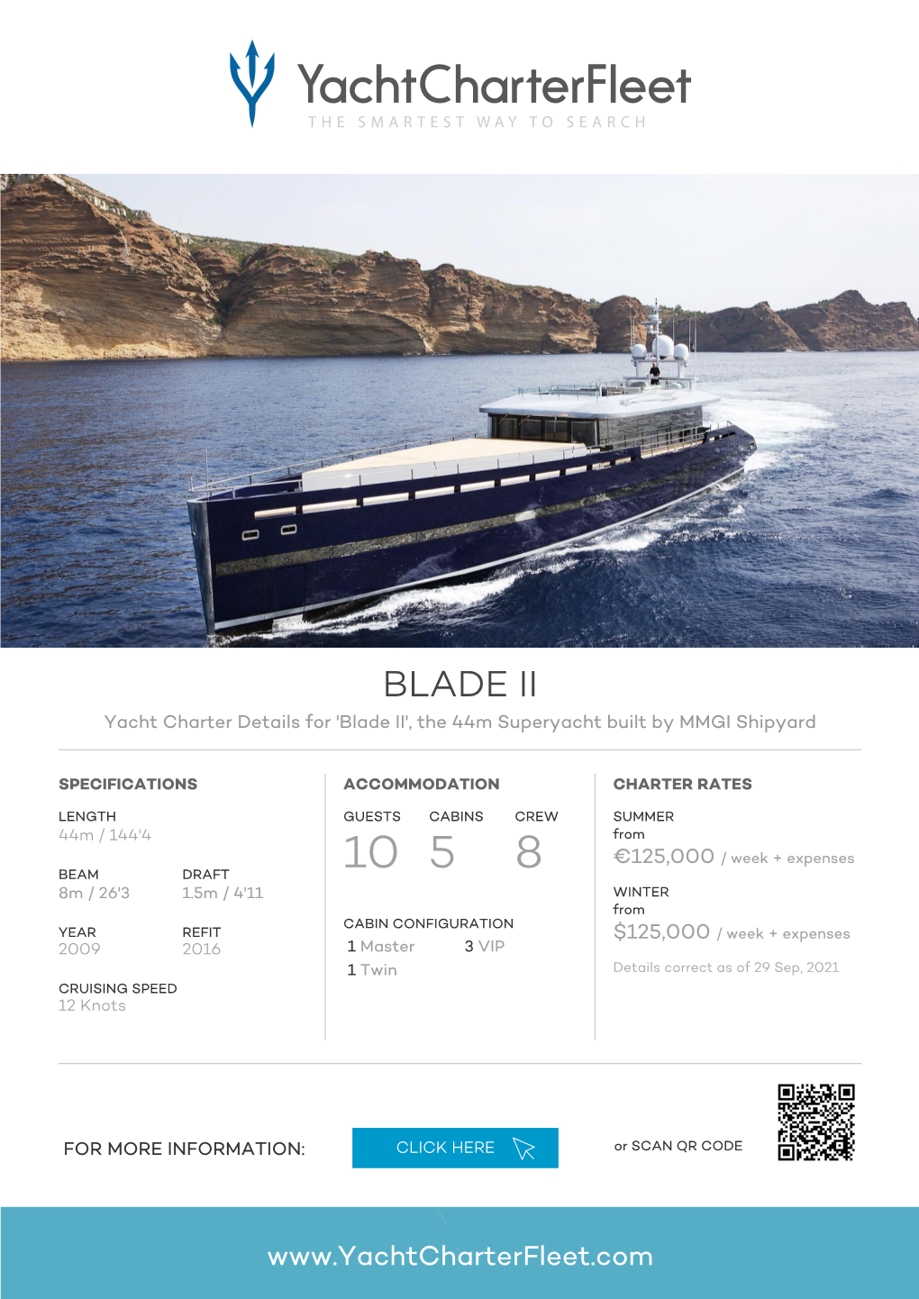 BLADE II Yacht Charter Price