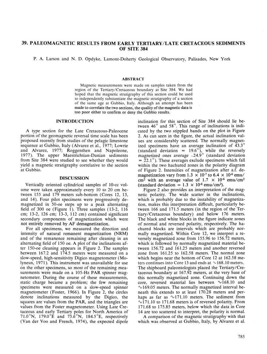 39. Paleomagnetic Results from Early Tertiary/Late Cretaceous Sediments of Site 384