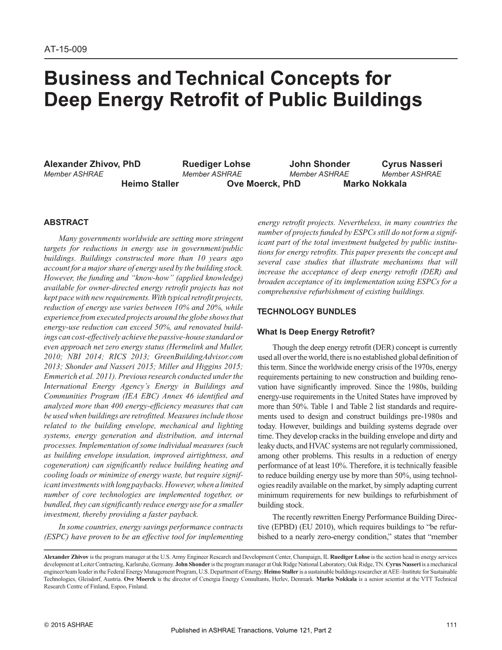 Business and Technical Concepts for Deep Energy Retrofit of Public Buildings