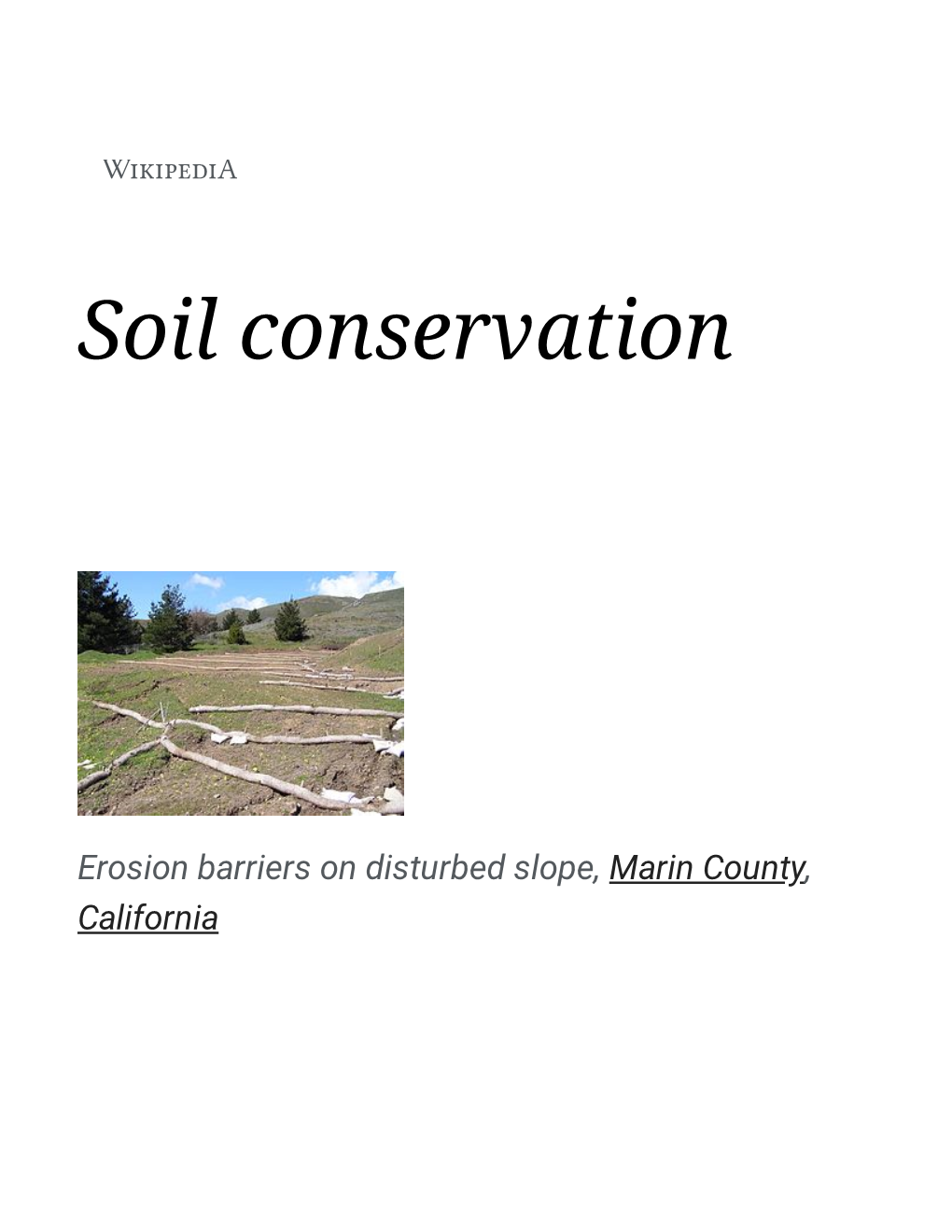 Soil Conservation