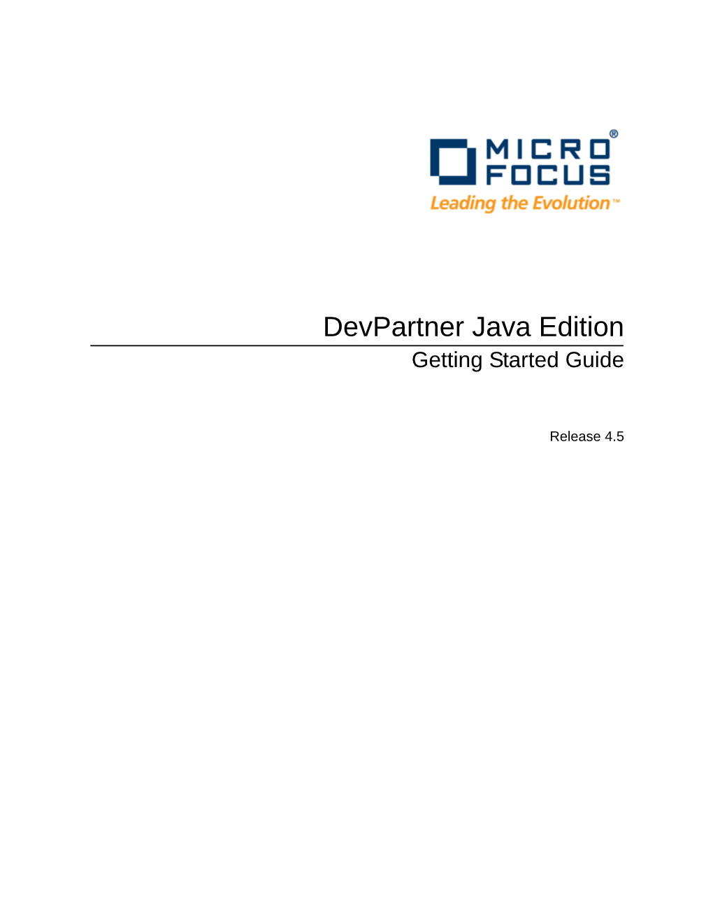 Devpartner Java Edition Getting Started Guide