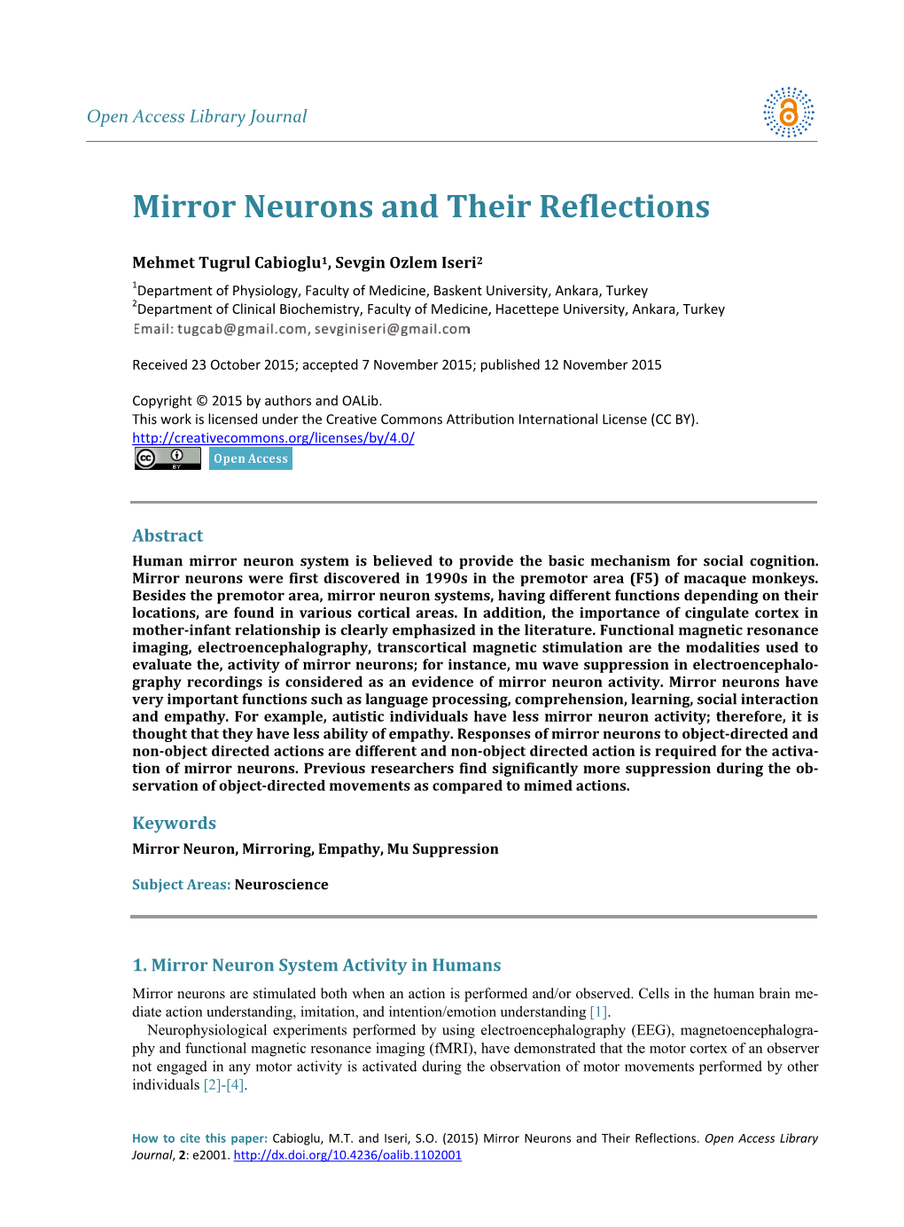 Mirror Neurons and Their Reflections