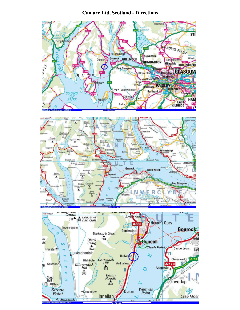 Camarc Ltd, Scotland - Directions