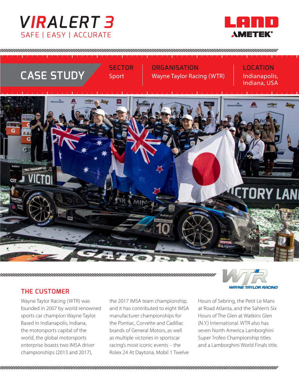 VIRALERT Case Study - Wayne Taylor Racing Rev 1 Copyright © 2008-20 LAND Instruments International