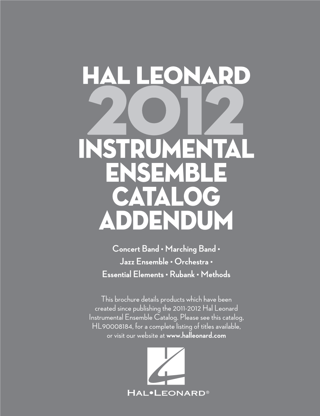 INSTRUMENTAL ENSEMBLE Catalog Addendum