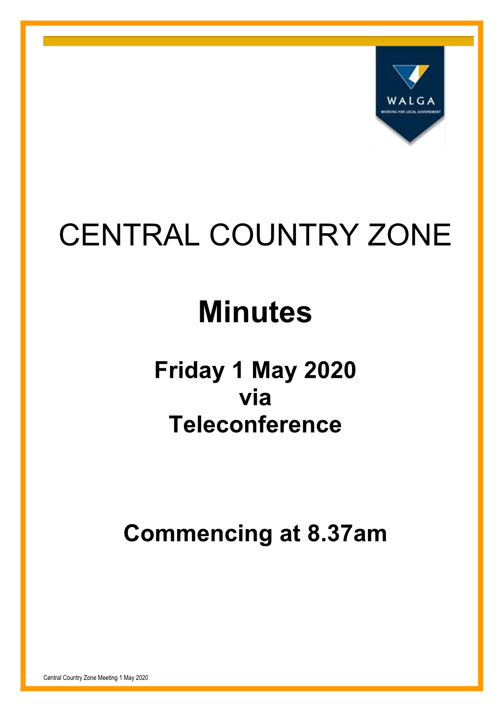 CENTRAL COUNTRY ZONE Minutes