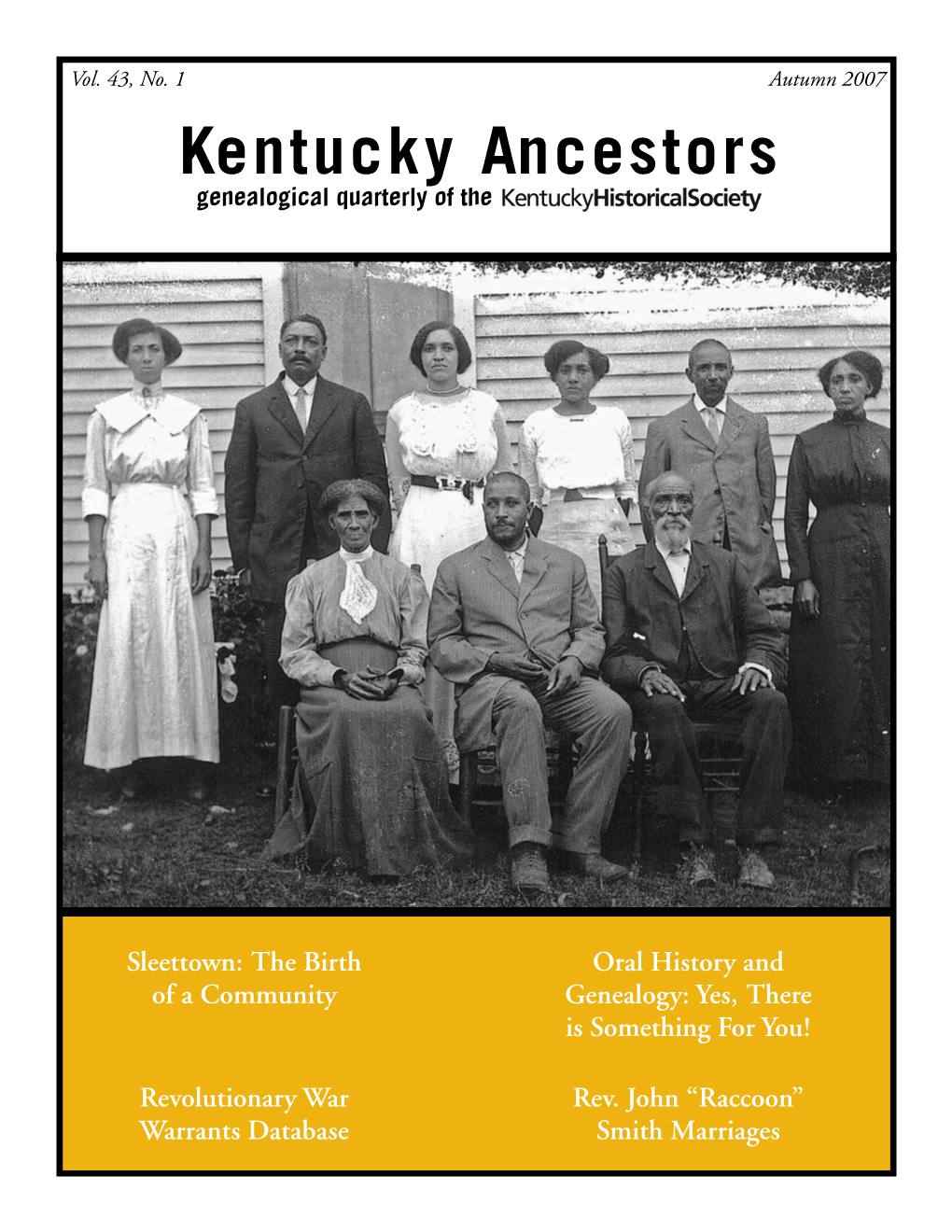 Kentucky Ancestors Genealogical Quarterly of The