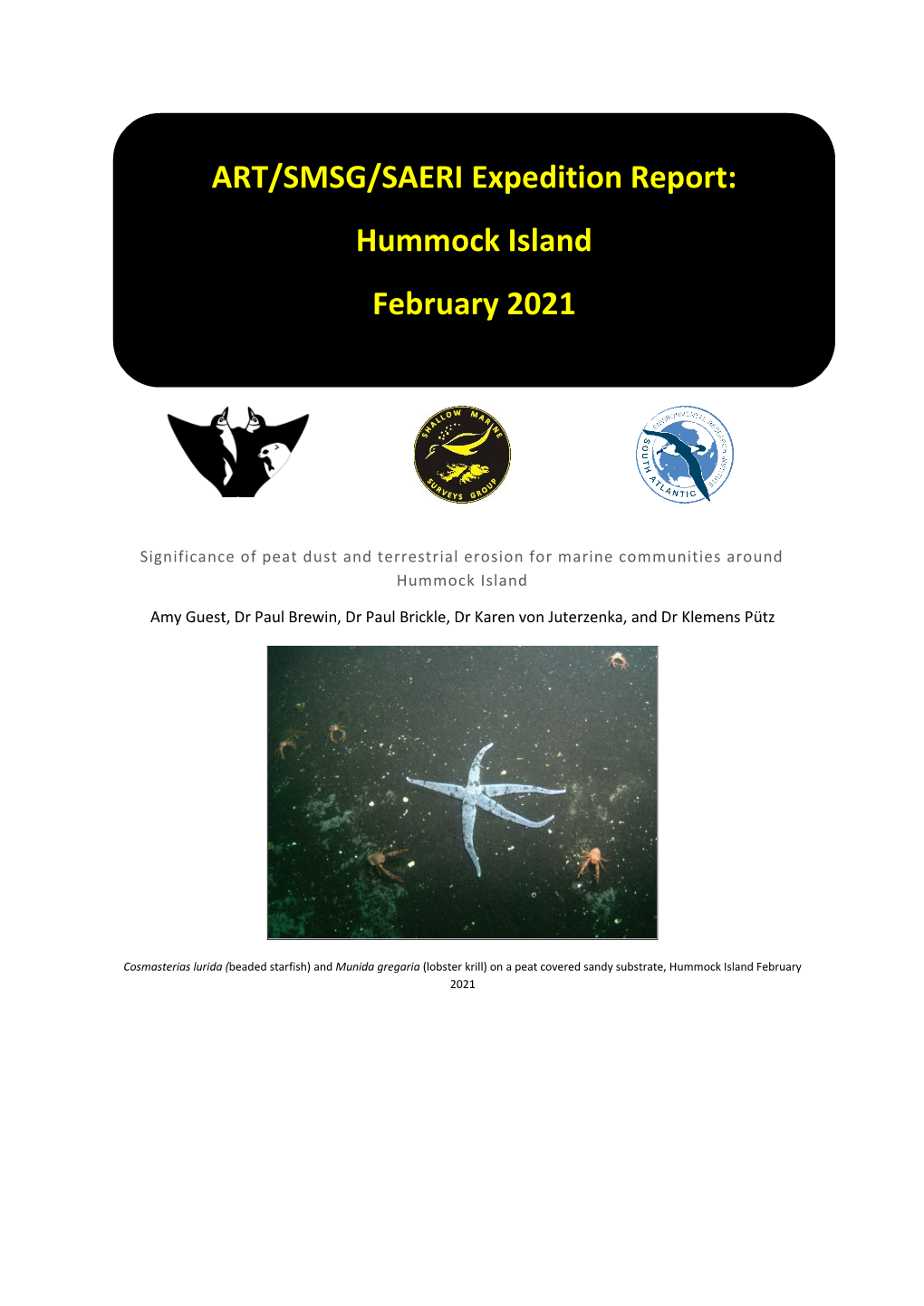 ART/SMSG/SAERI Expedition Report: Hummock Island February 2021