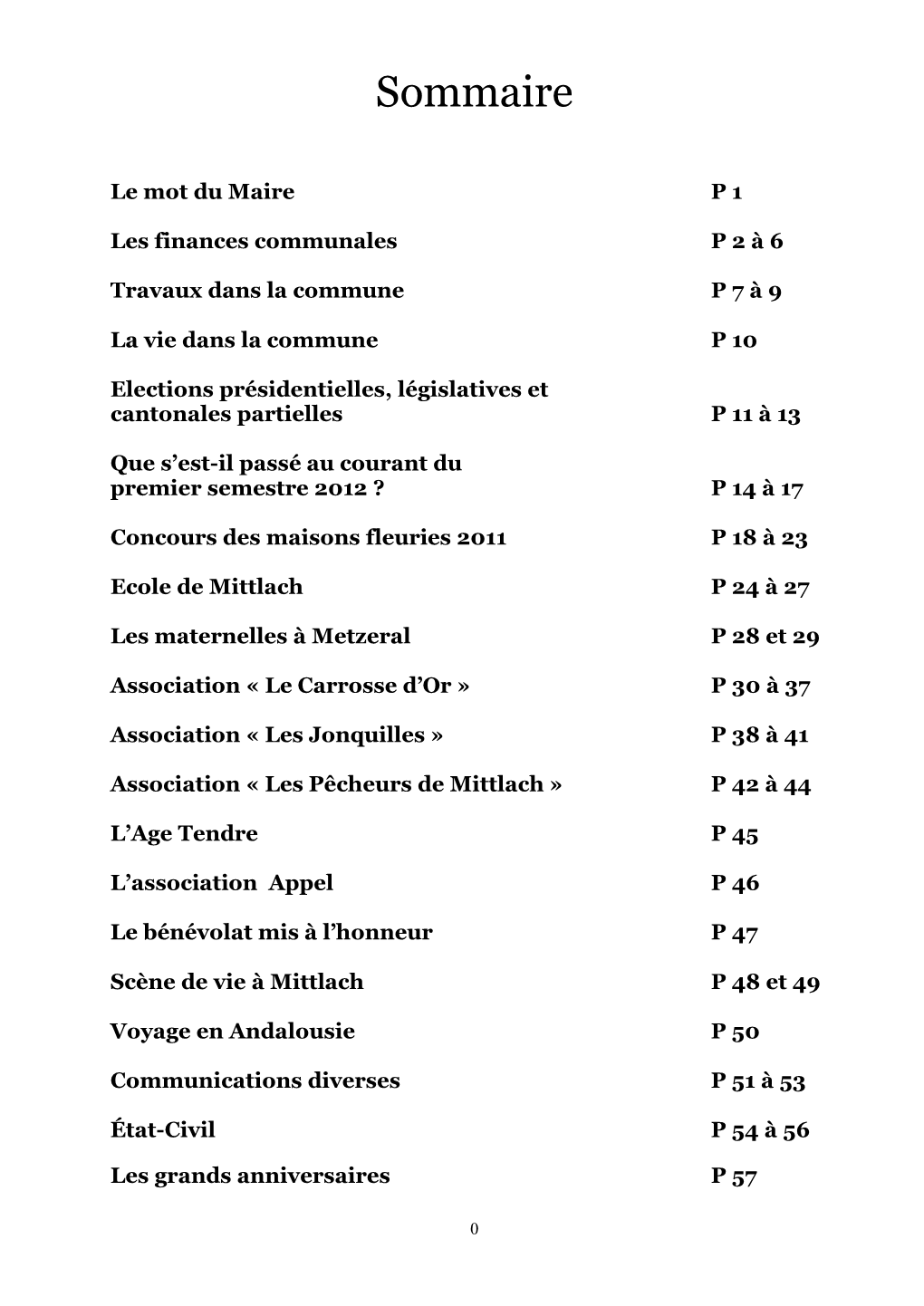 Le Mot Du Maire P 1