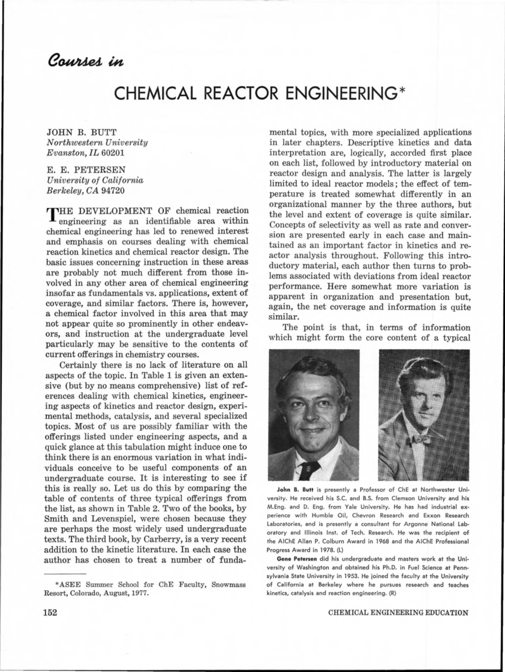 Chemical Reactor Engineering*