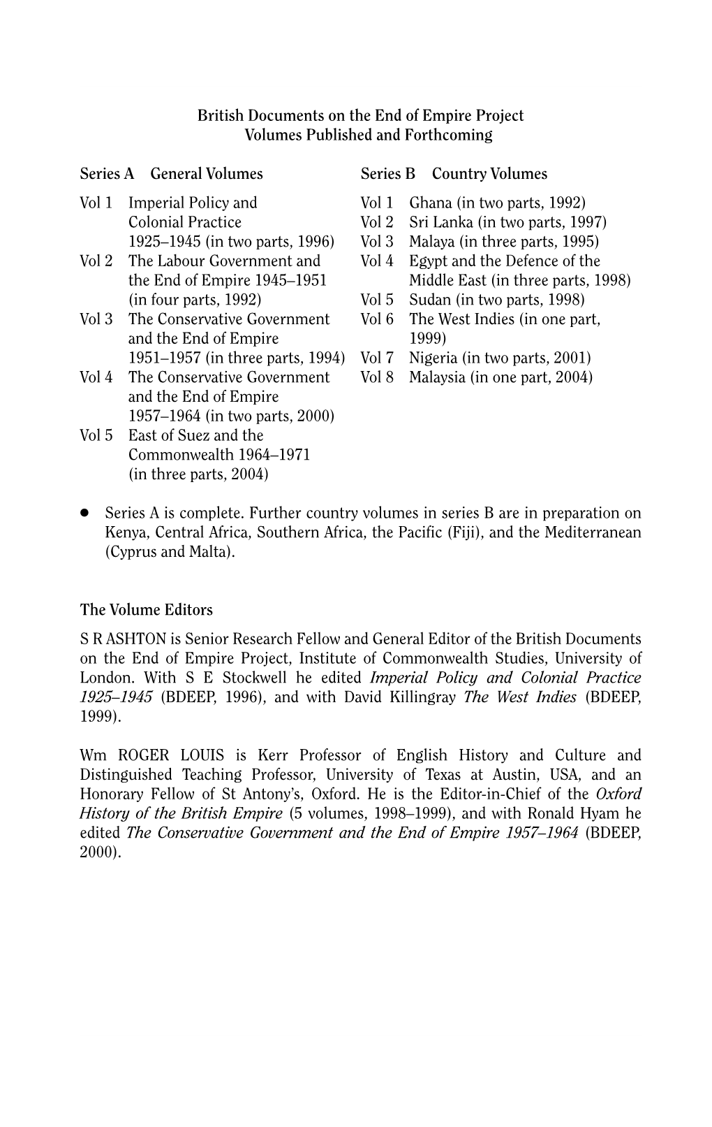 East of Suez and the Commonwealth 1964–1971 (In Three Parts, 2004)