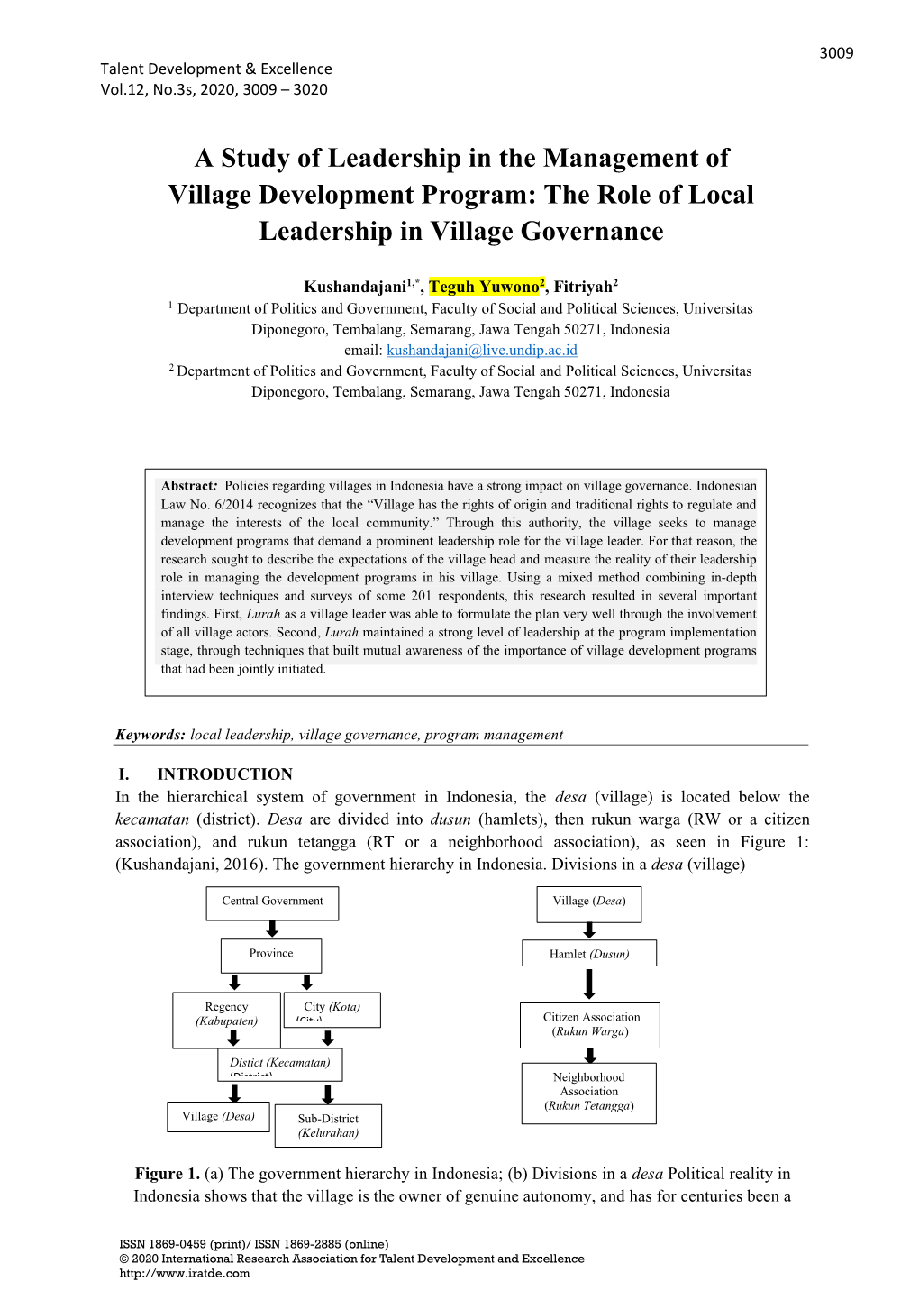 The Role of Local Leadership in Village Governance