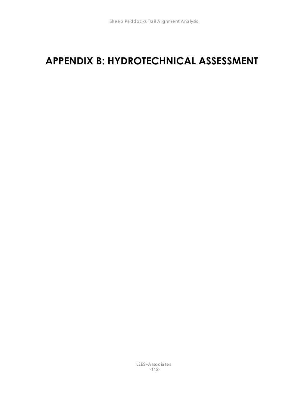 Appendix B: Hydrotechnical Assessment