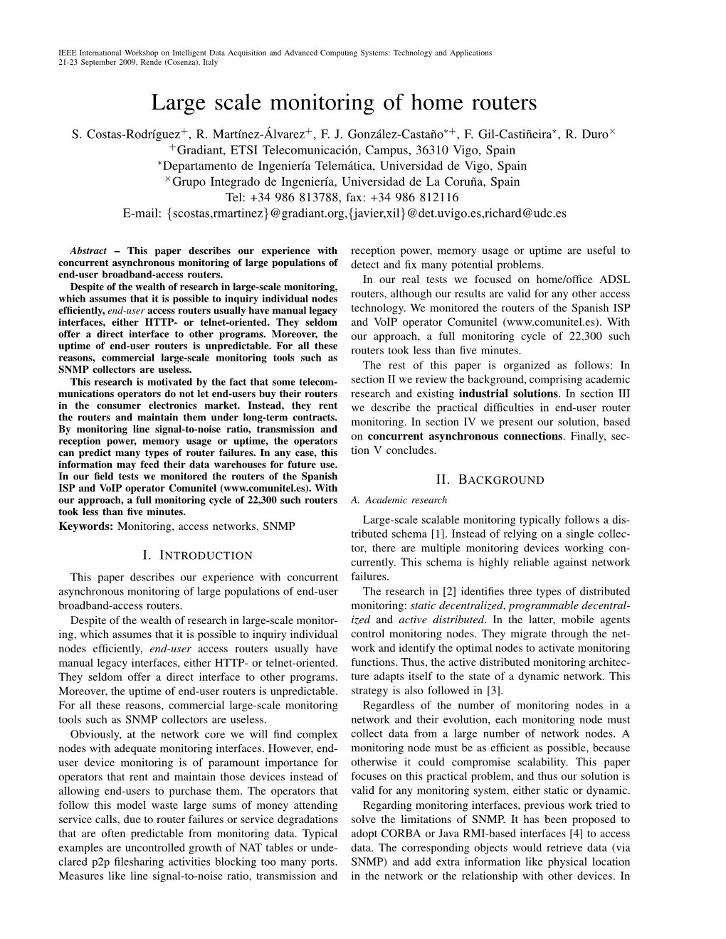 Large Scale Monitoring of Home Routers