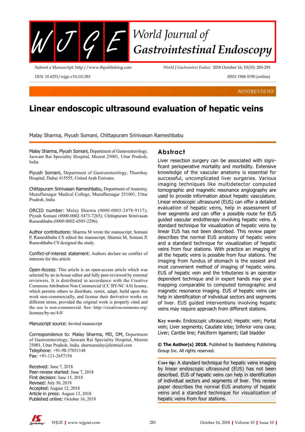 Linear Endoscopic Ultrasound Evaluation of Hepatic Veins