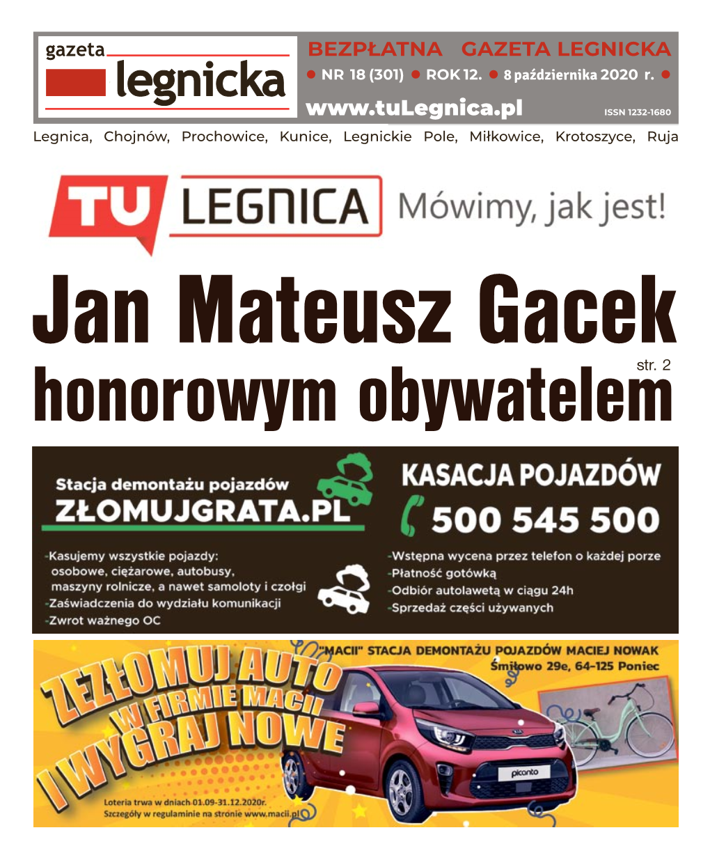 8 GAZETA LEGNICKA REKLAMA - TULEGNICA.PL 8 Października 2020 R