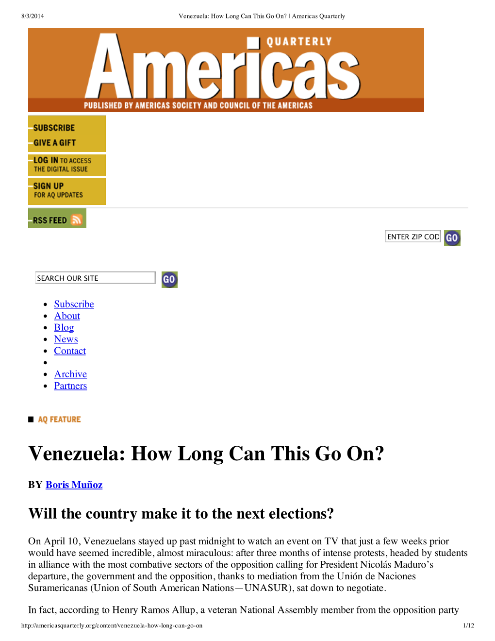 Venezuela: How Long Can This Go On? | Americas Quarterly