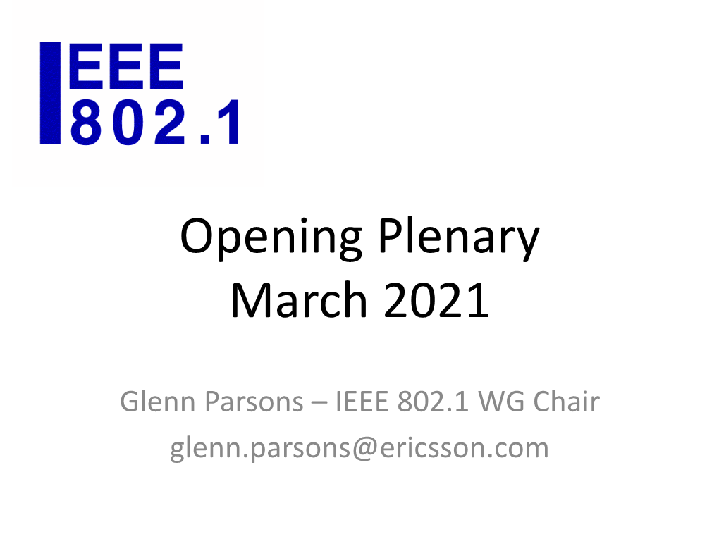 Opening Plenary March 2021