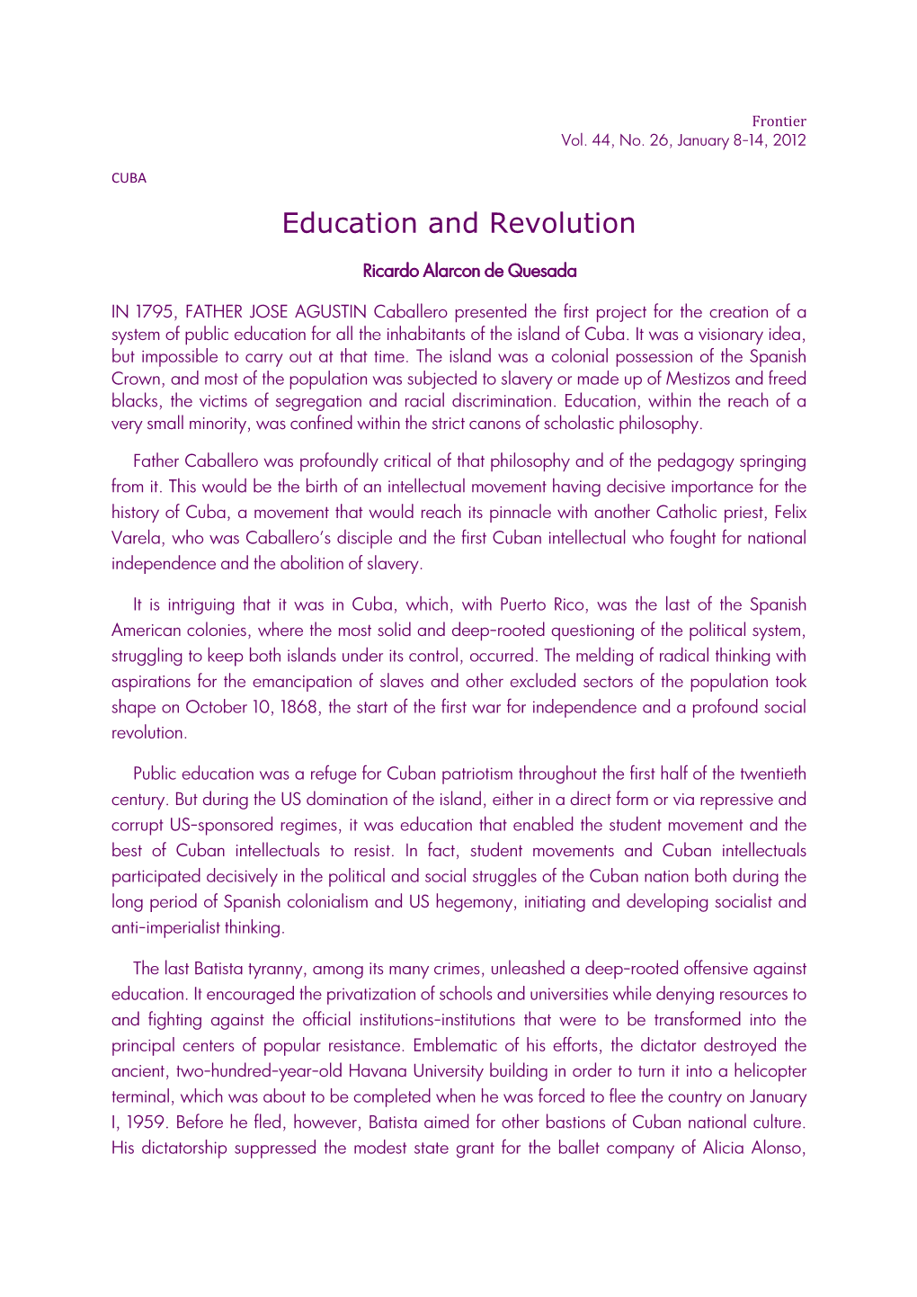 Education and Revolution