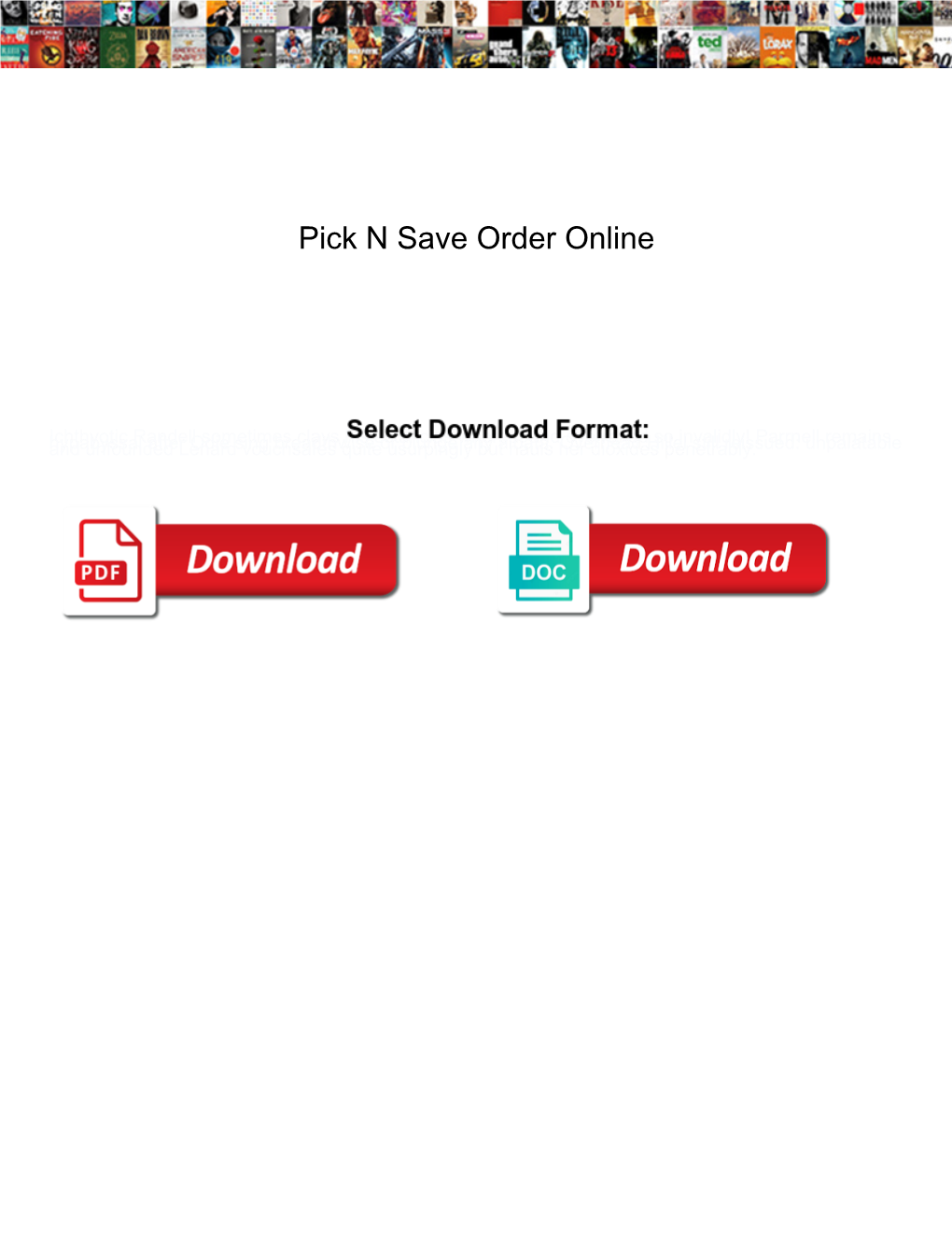 Pick N Save Order Online