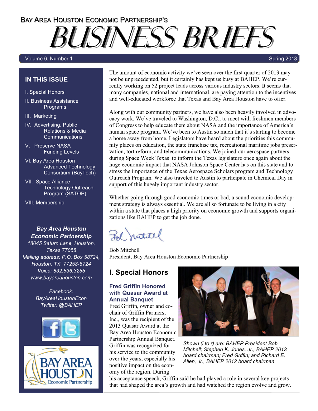 BUSINESS BRIEFS Spring 2013